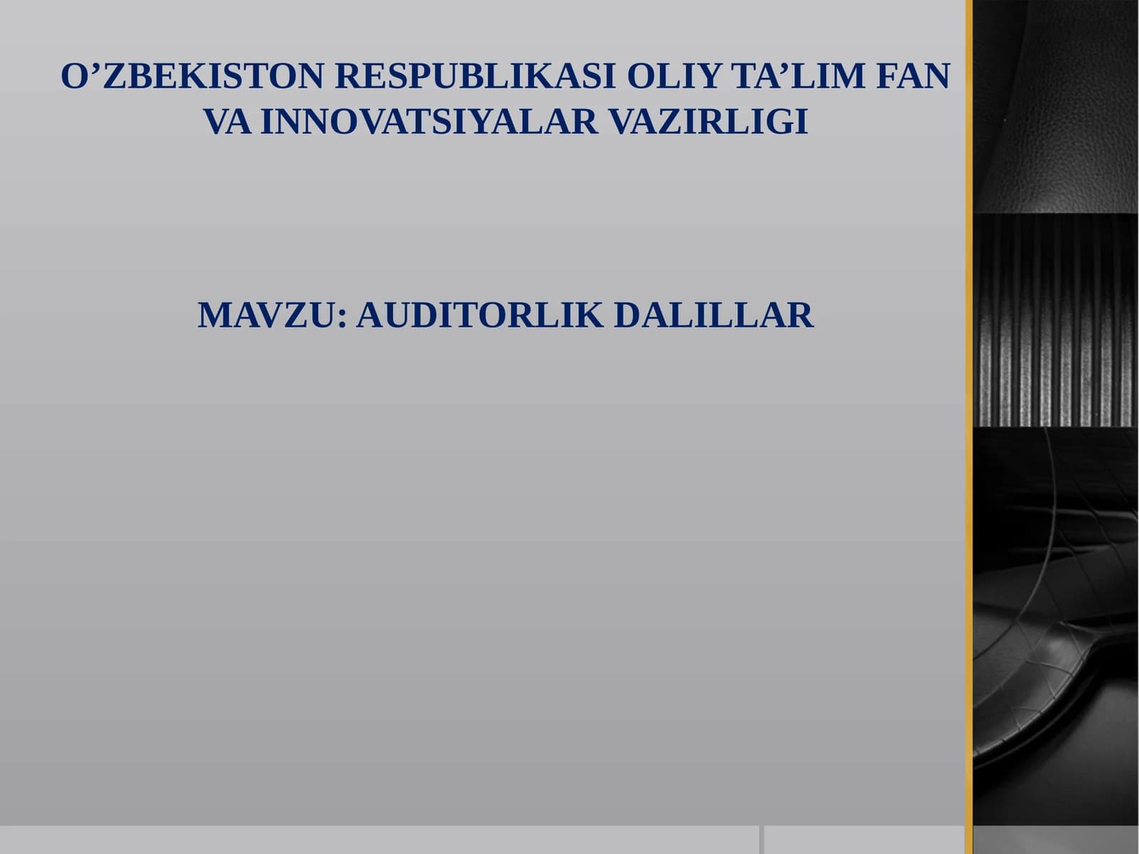AUDITORLIK DALILLAR