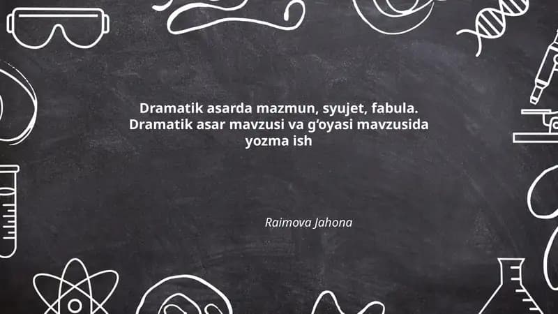 Dramatik asarda mazmun, syujet, fabula
