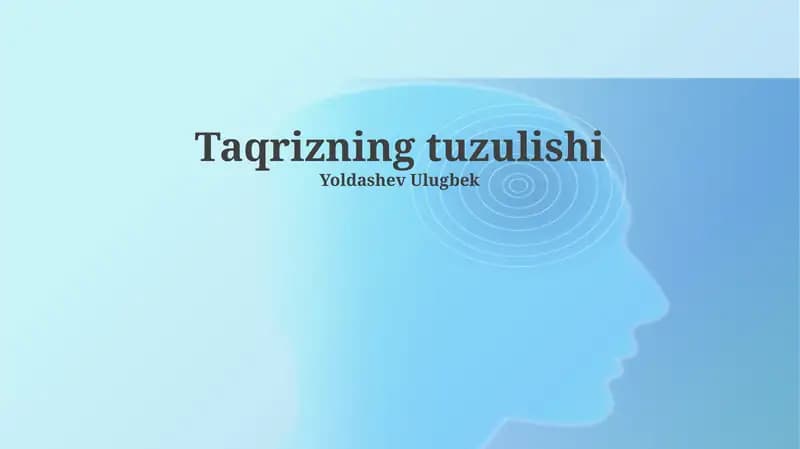 Taqrizning tuzulishi