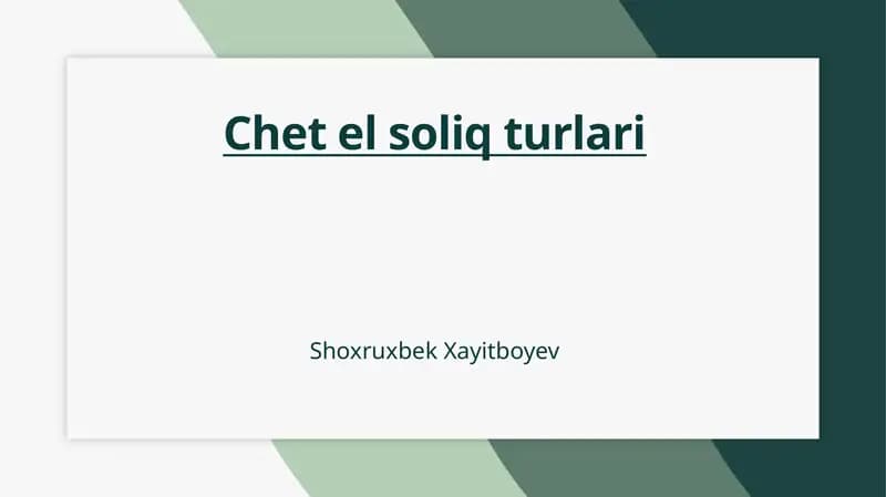 Chet el soliq turlari