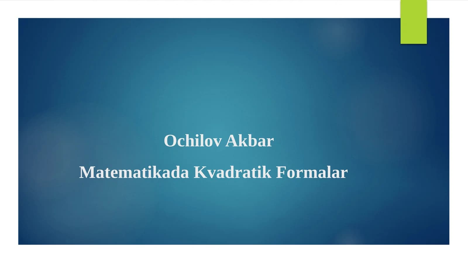 Kvadratik Formalar