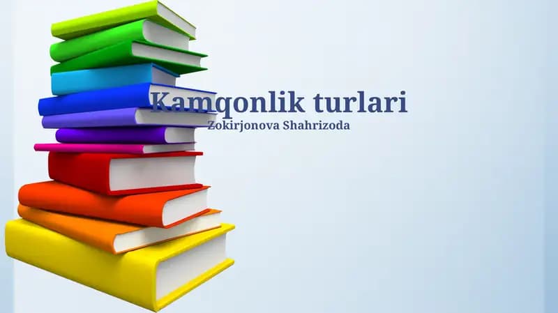 Kamqonlik turlari