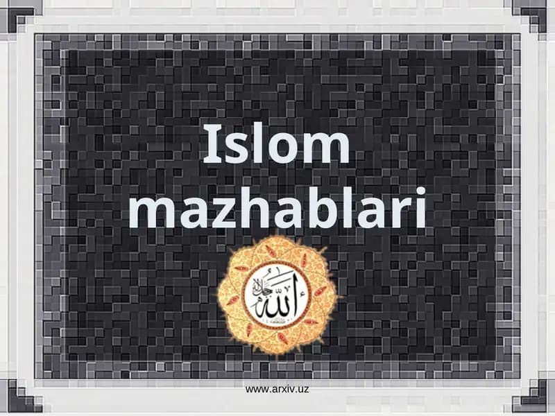 Islom mazhablari