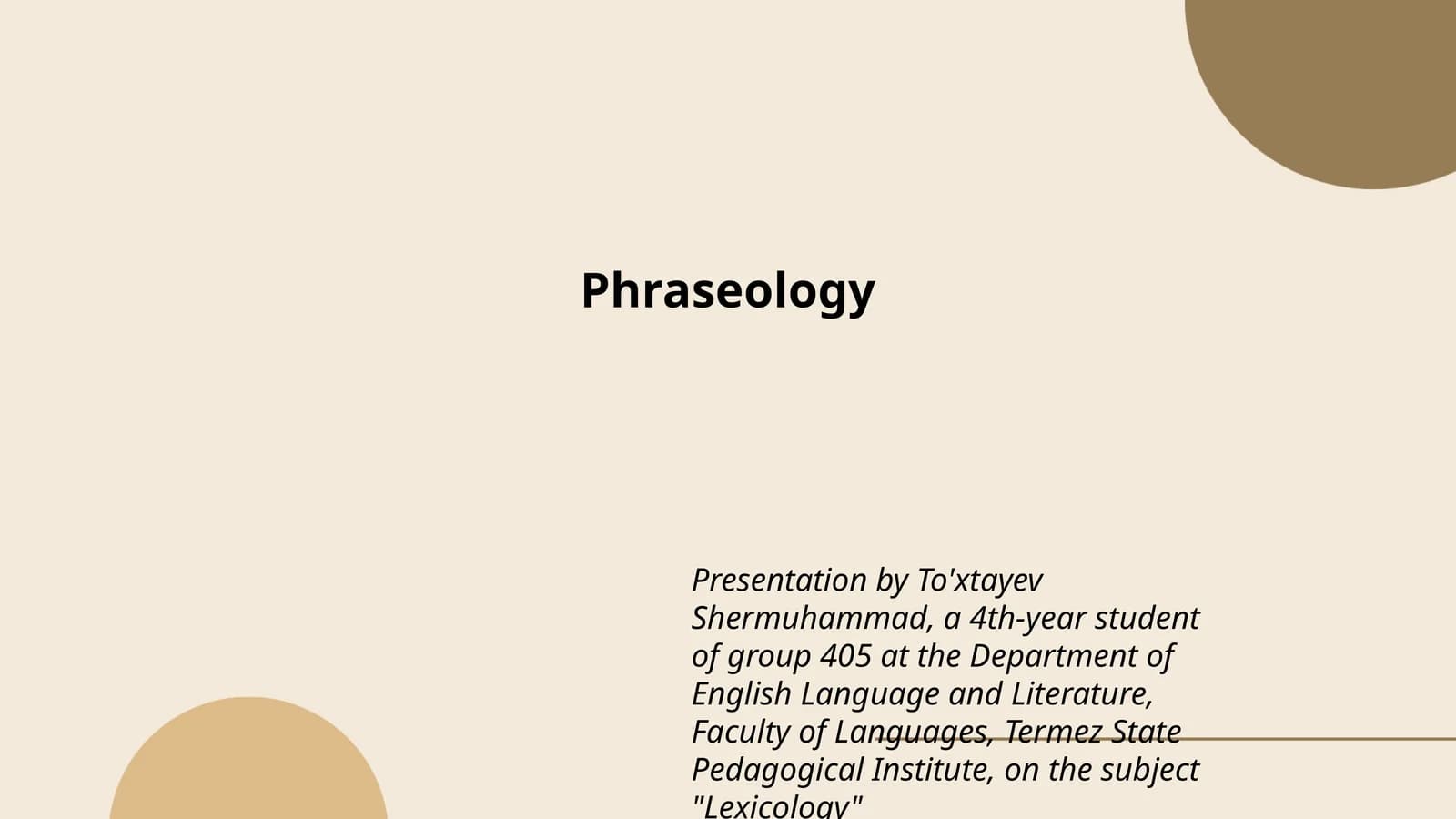 Phraseology