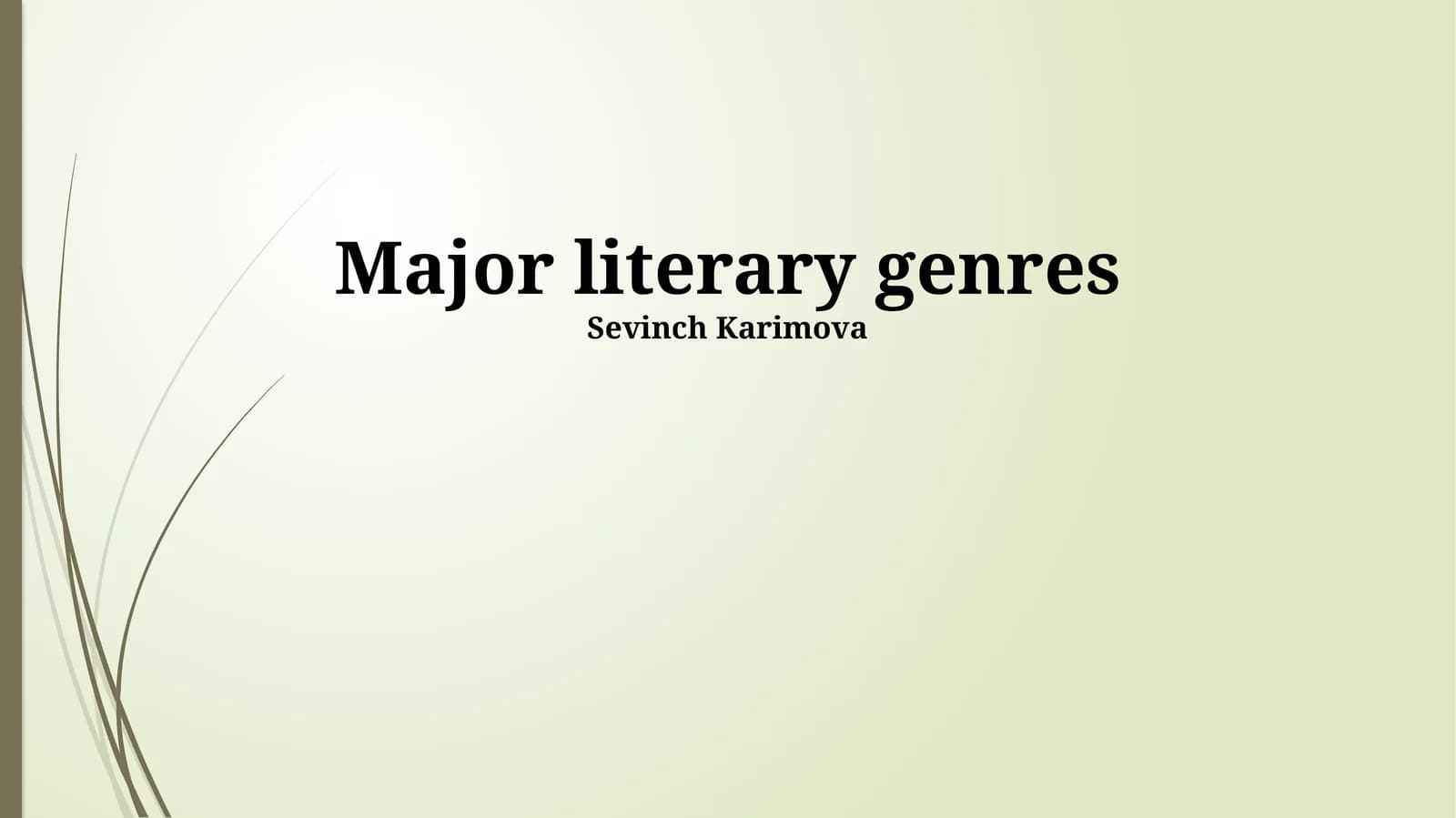 Major literary genres