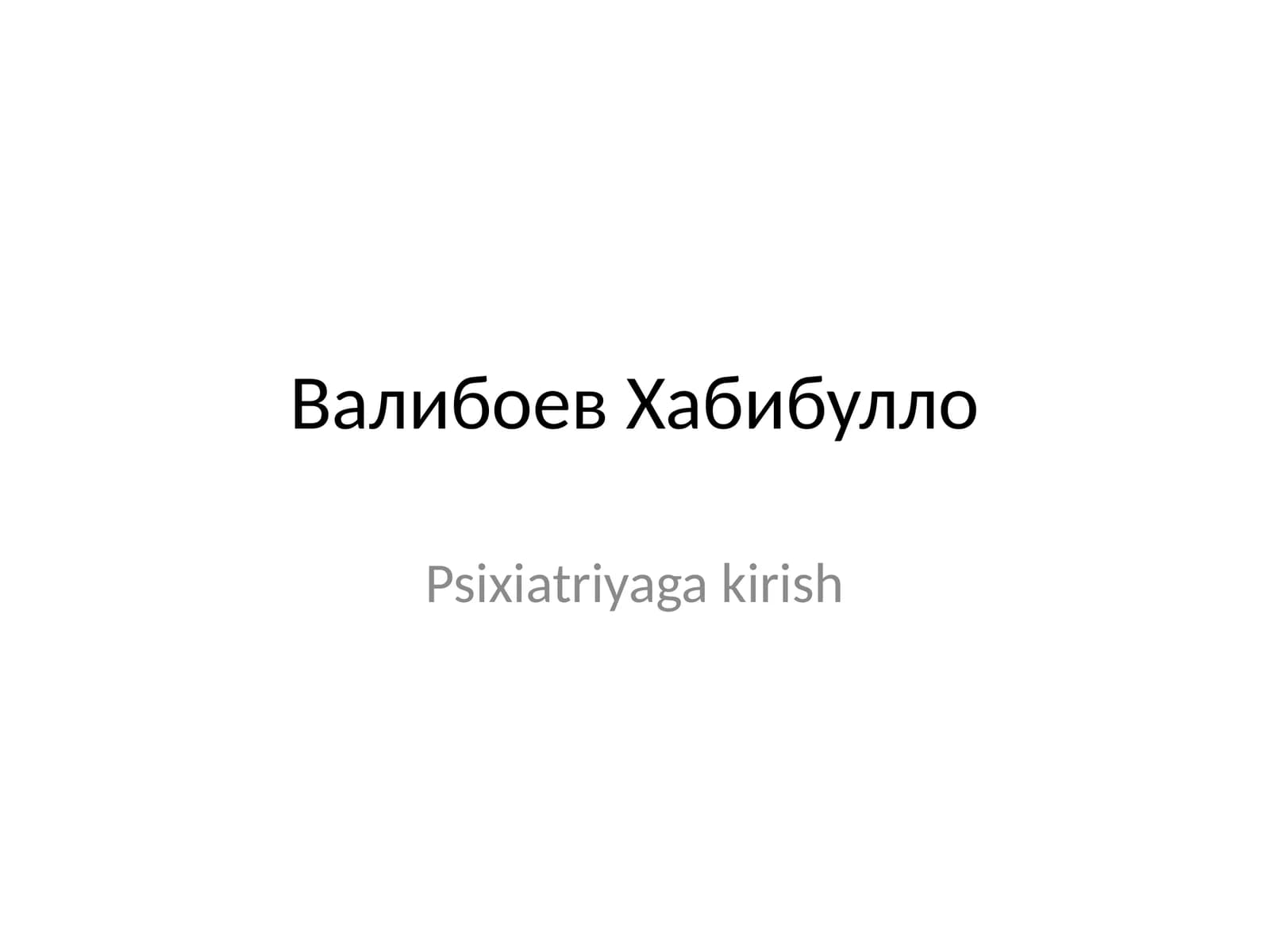 psixiatriyaga kirish
