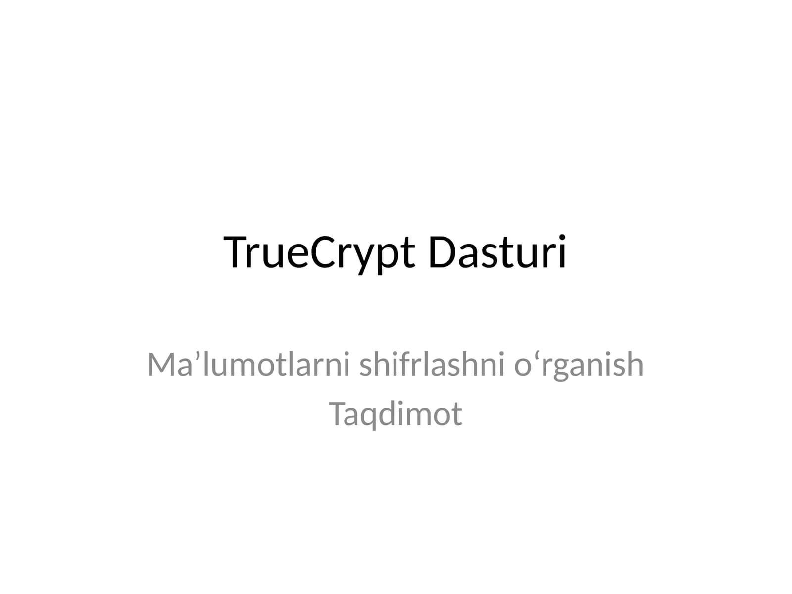 TrueCrypt Dasturi
