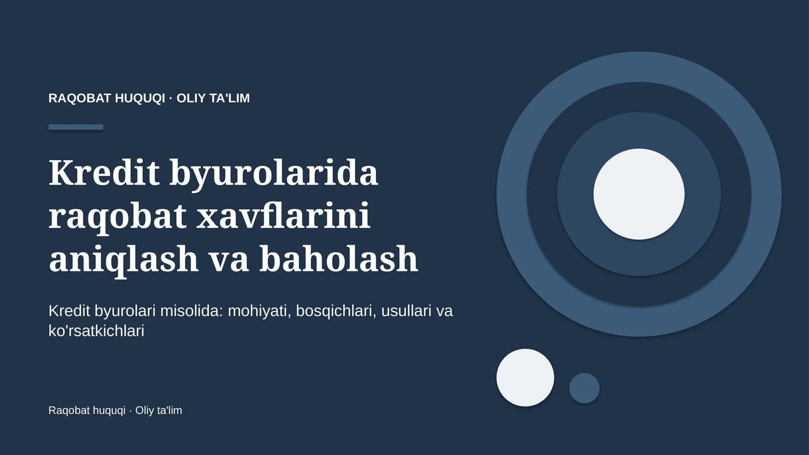 Kredit byurolarida raqobat xavflarini aniqlash va baholash