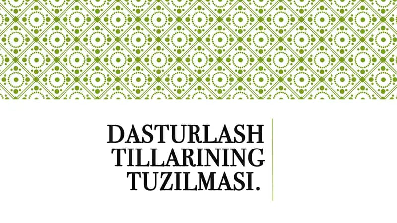 Dasturlash tillarining tuzilmasi