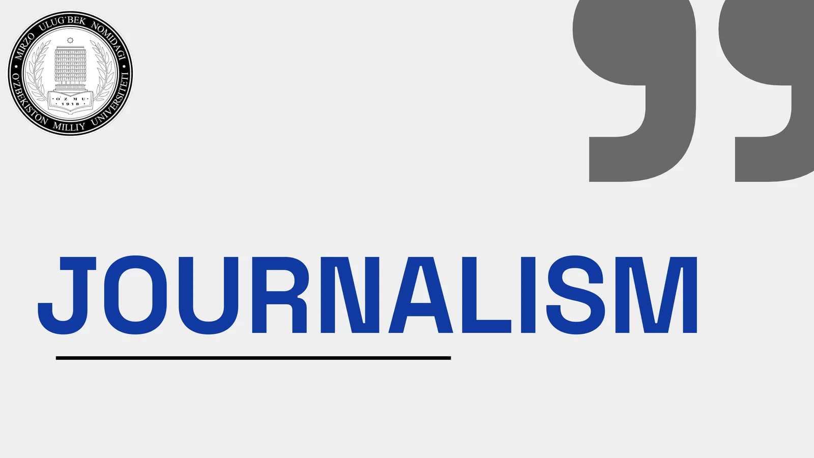 JOURNALISM