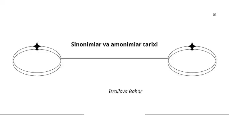 Sinonimlar va amonimlar tarixi