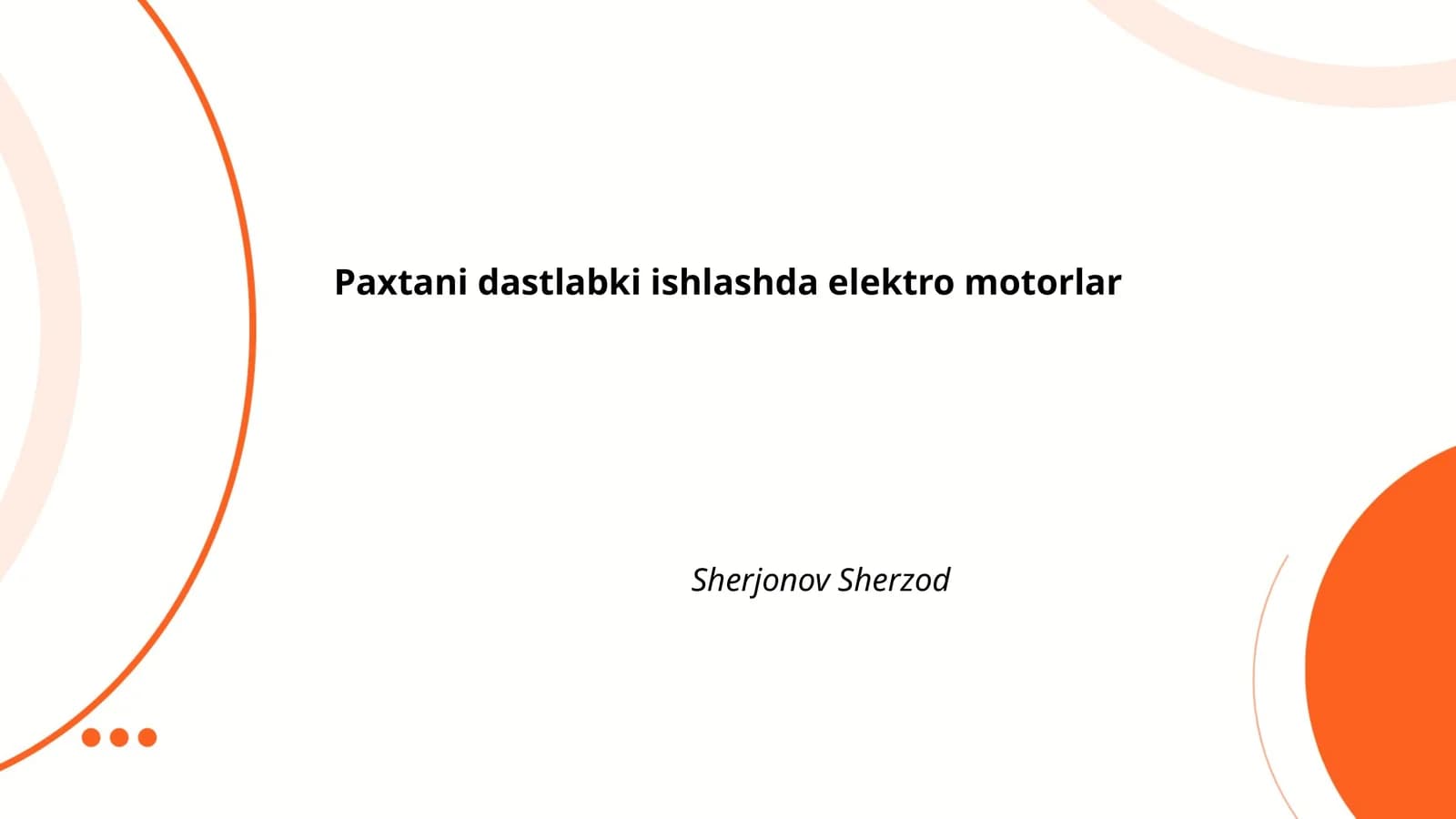 Elektro motorlarning turlari