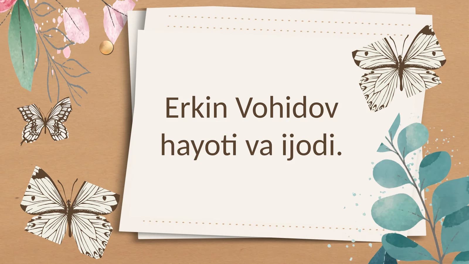 Erkin Vohidov hayoti vaijodi