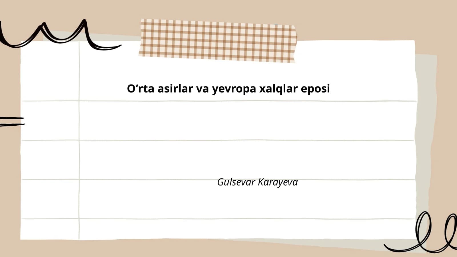 Oʻrta asirlar va yevropa xalqlar eposi