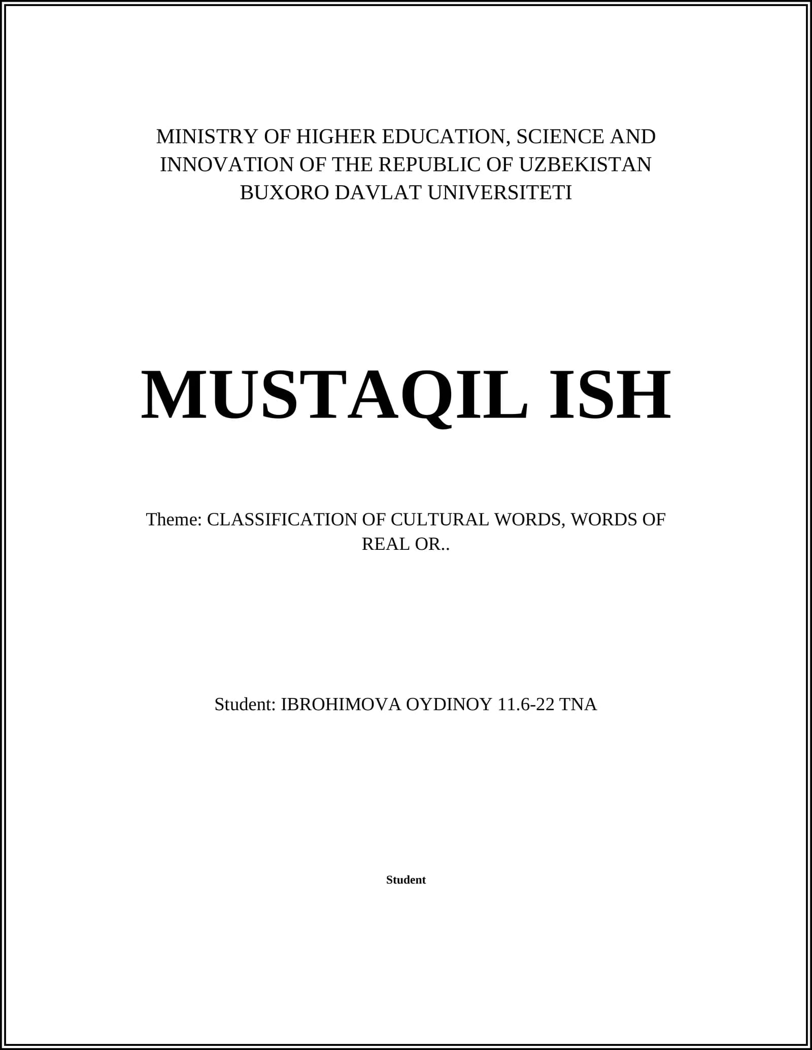 Material Culture Terminology