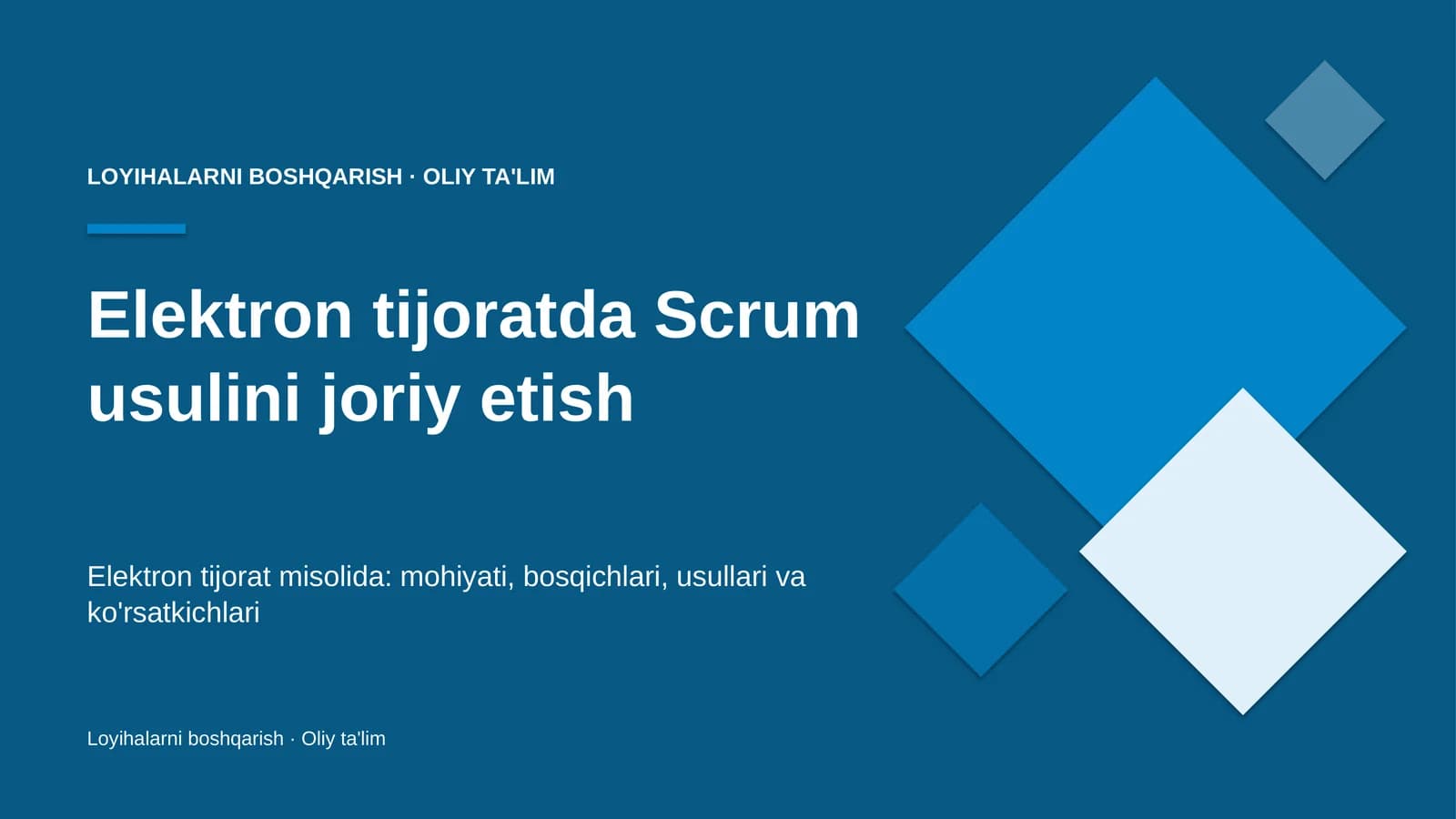 Elektron tijoratda Scrum usulini joriy etish