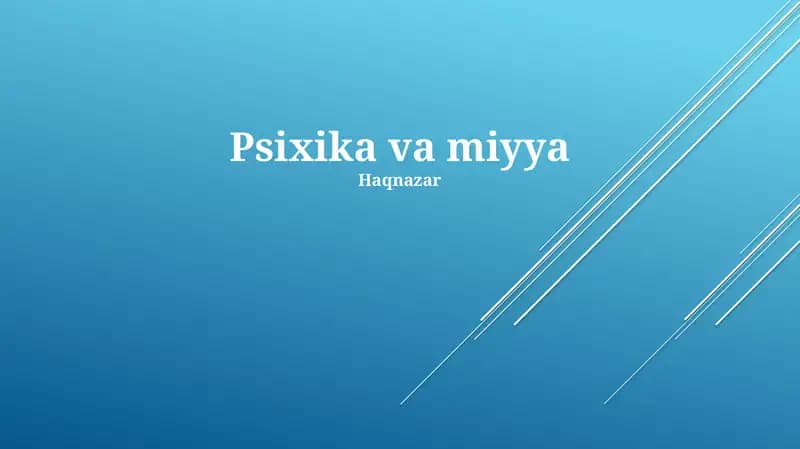 Psixika va miyya