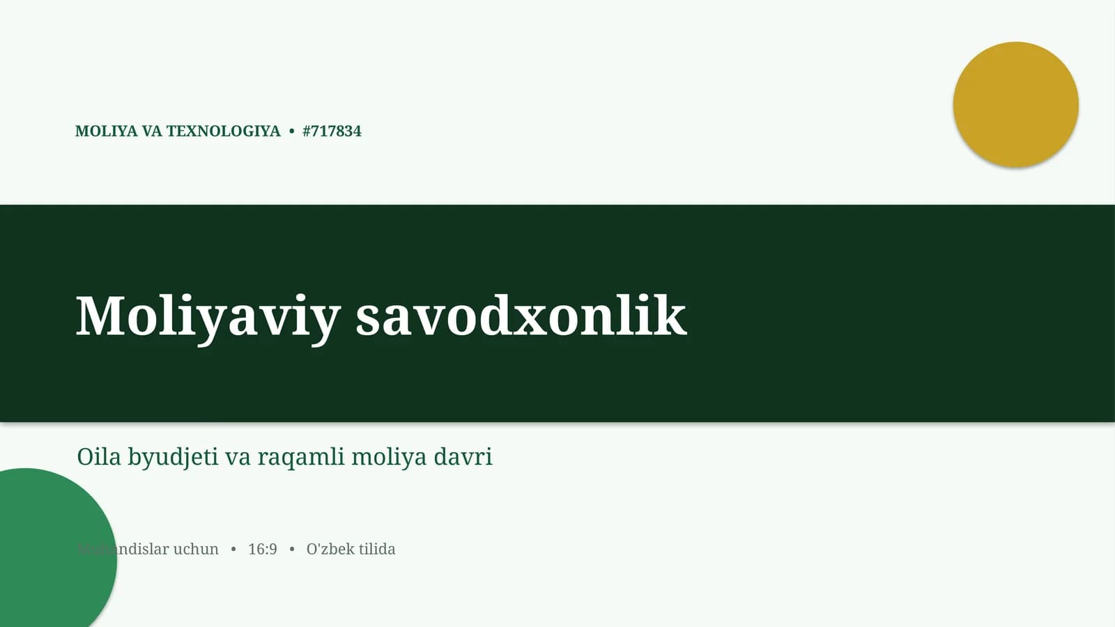 Moliyaviy savodxonlik