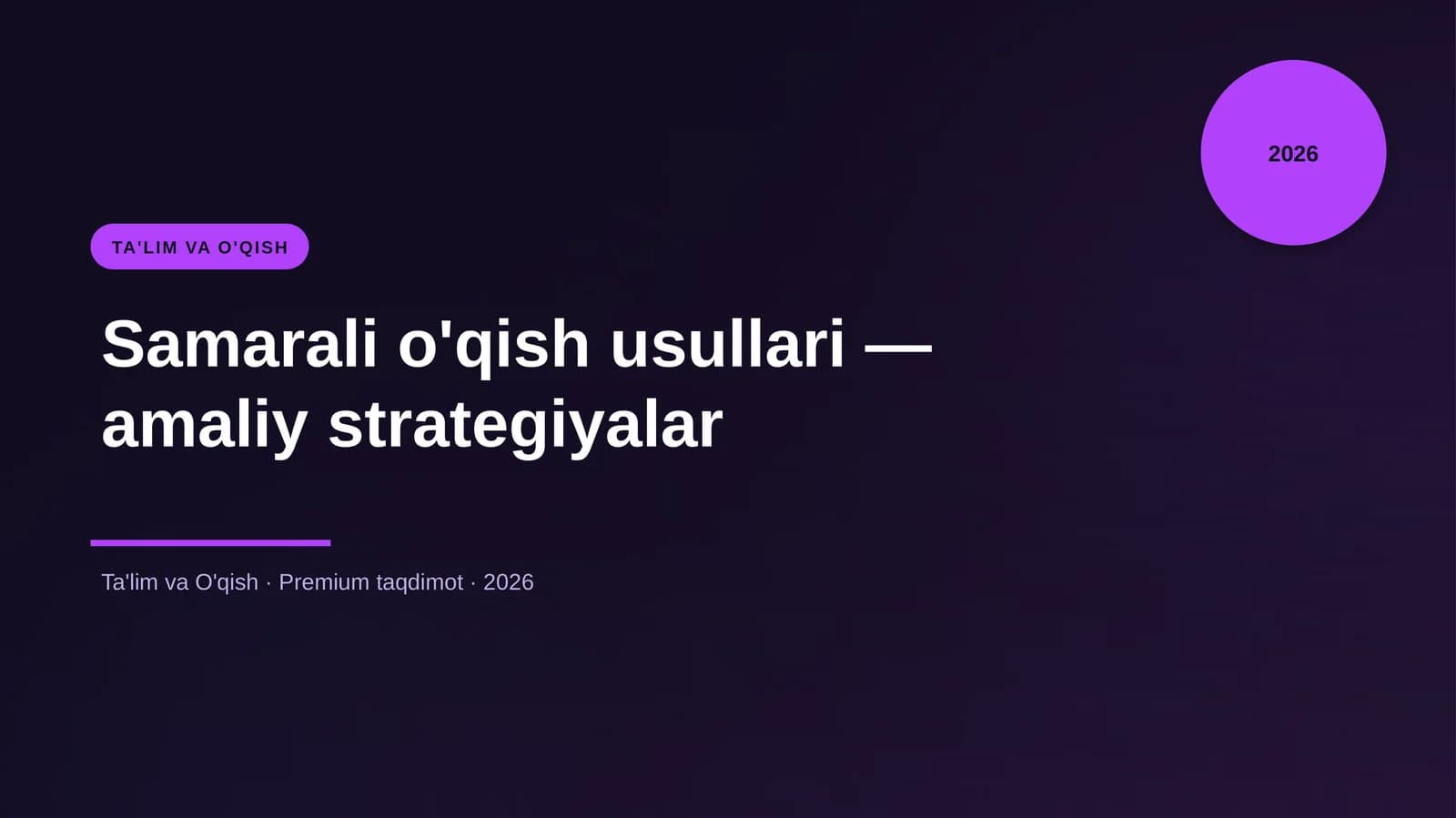 Samarali o'qish usullari — amaliy strategiyalar