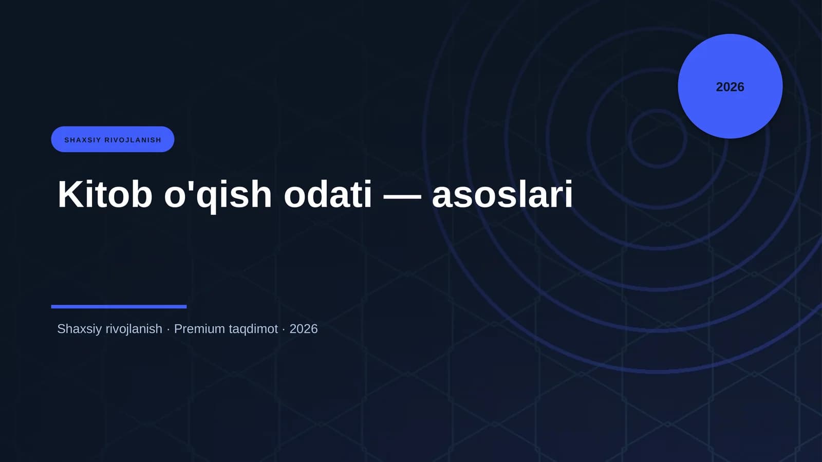 Kitob o'qish odati — asoslari