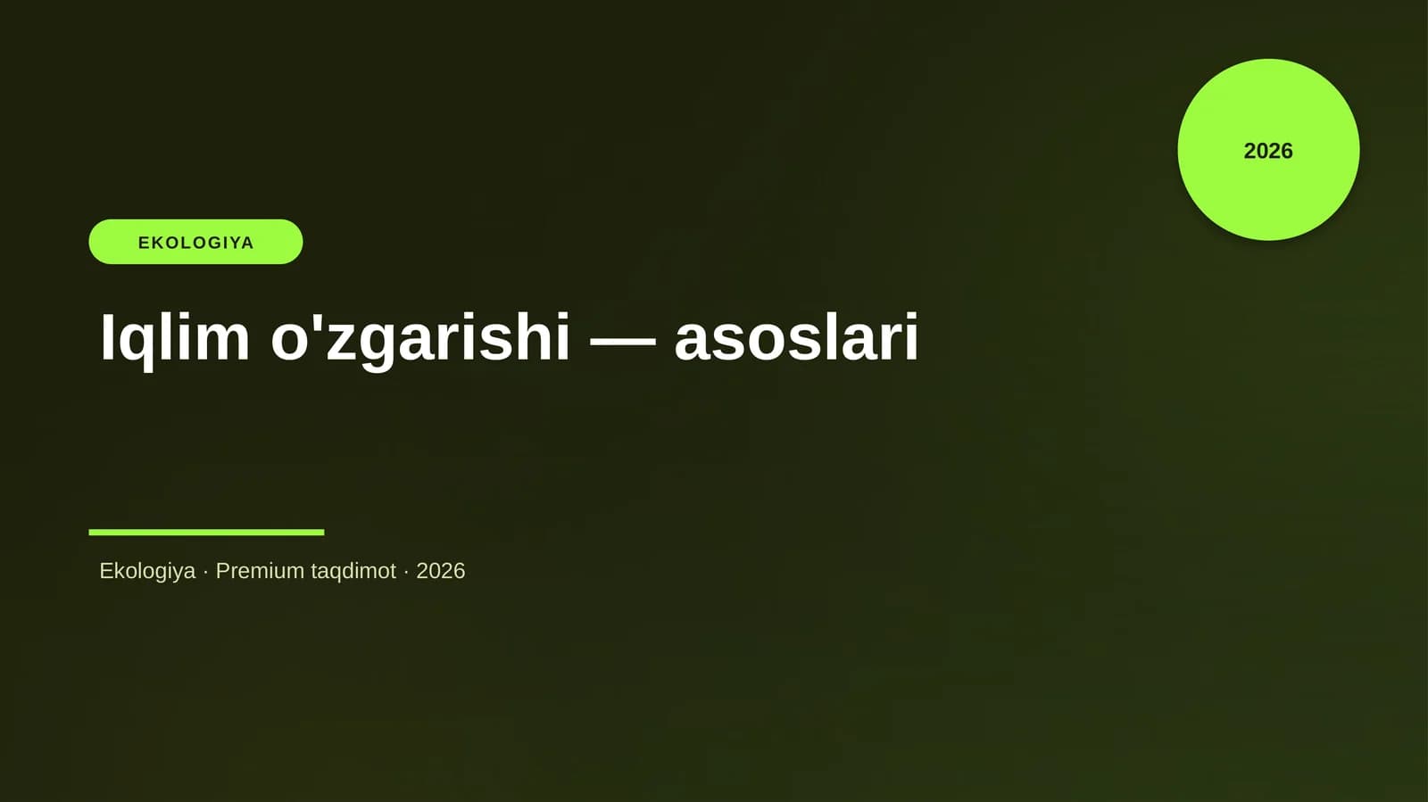 Iqlim o'zgarishi — asoslari