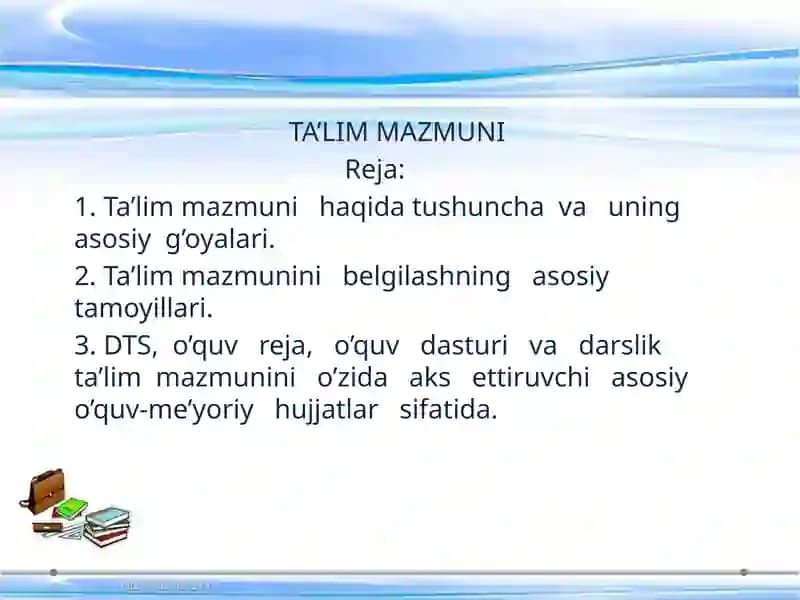 Ta'lim mazmuni