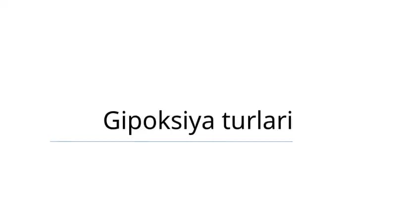 Gipoksiya turlari