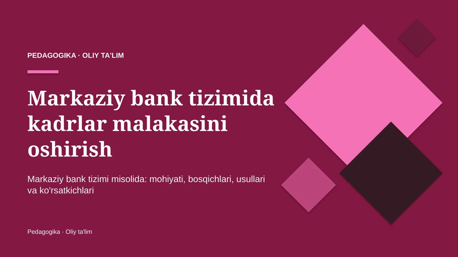 markaziy bank tizimida kadrlar malakasini oshirish 4875