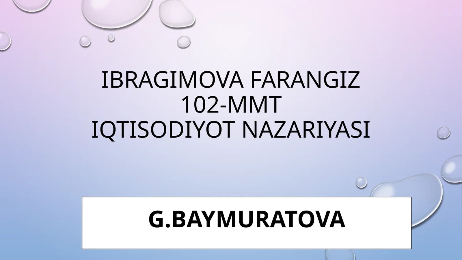 Iqtisodiyot nazariyasi