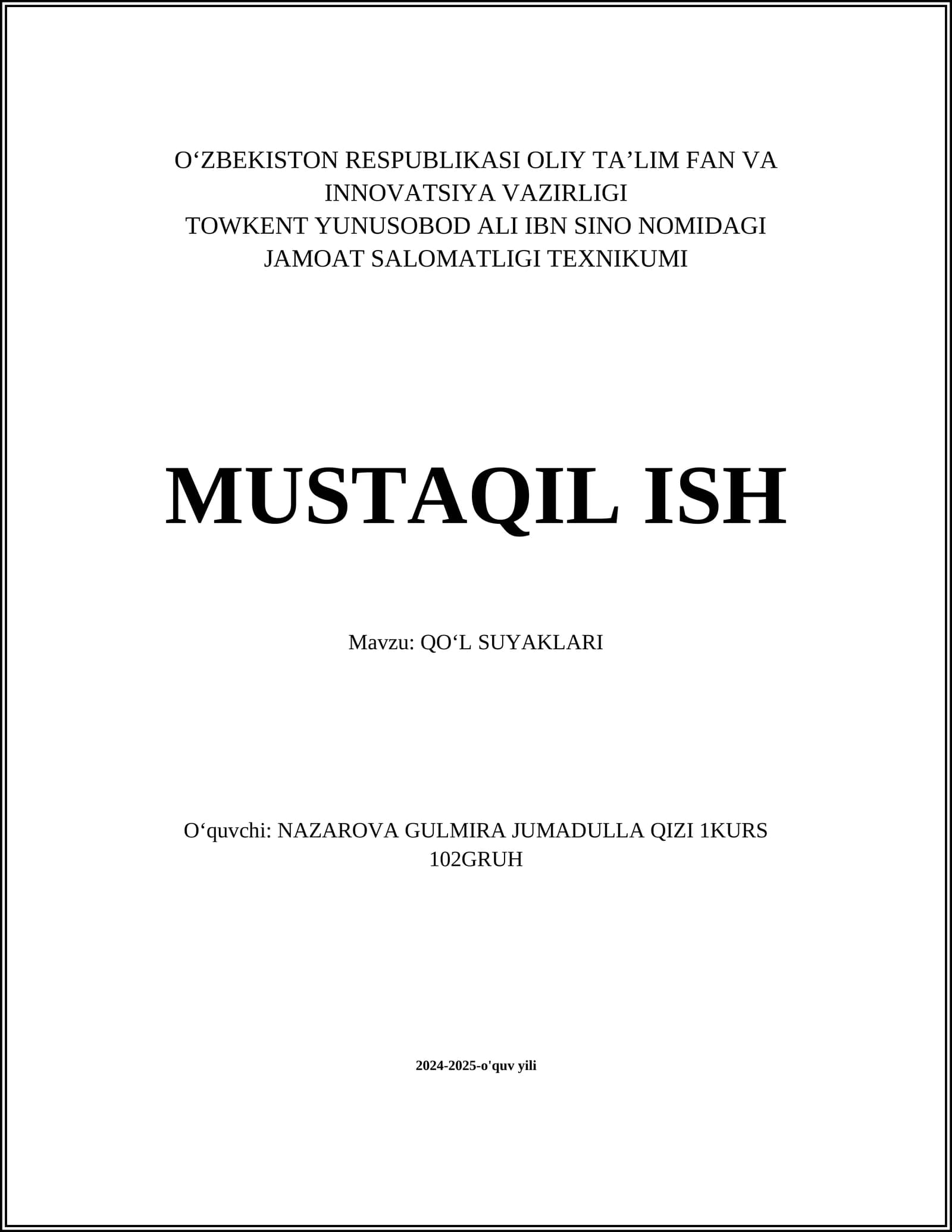Qoʻl suyagi anatomiyasi