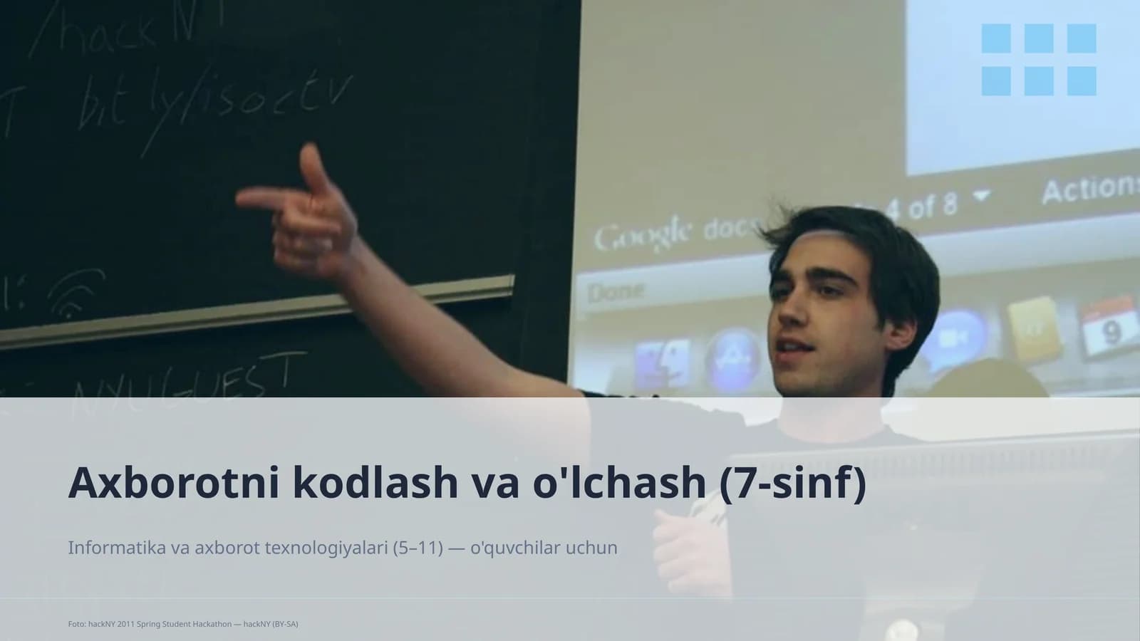 Axborotni kodlash va o'lchash (7-sinf)