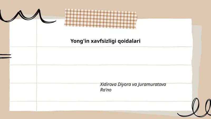 Yong'in xavfsizligi qoidalari