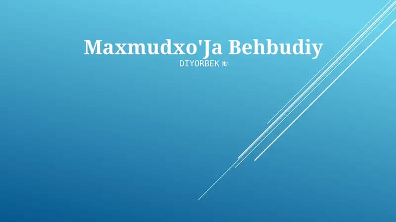 Maxmudxo'Ja Behbudiy