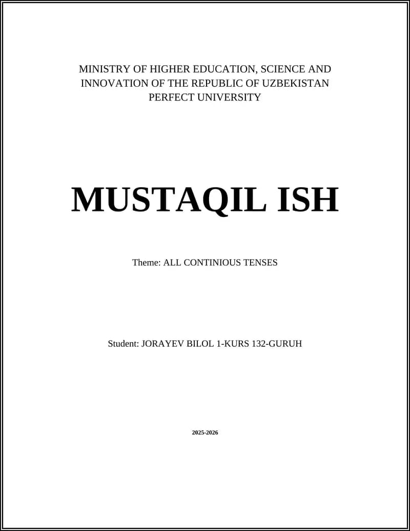 PERFECT UNIVERSITY - MUSTAQIL ISH