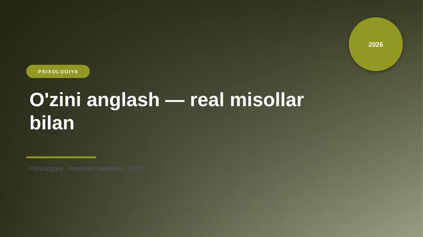O'zini anglash — real misollar bilan