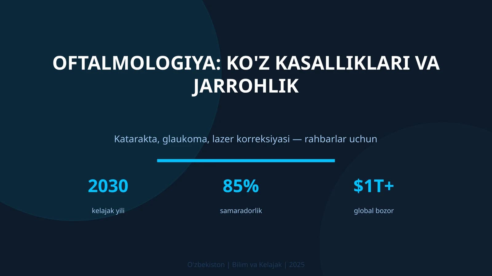 Oftalmologiya: ko'z kasalliklari va jarrohlik