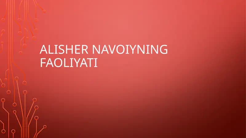 Alisher Navoiyning faoliyati
