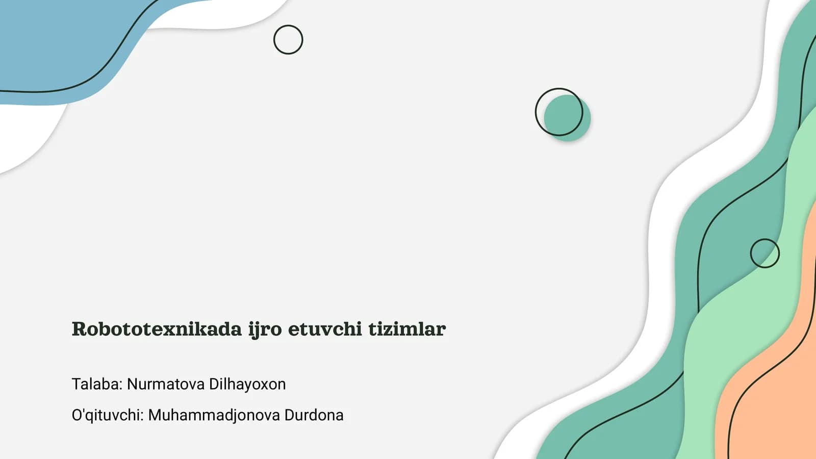 Robototexnikada ijro etuvchi tizimlar