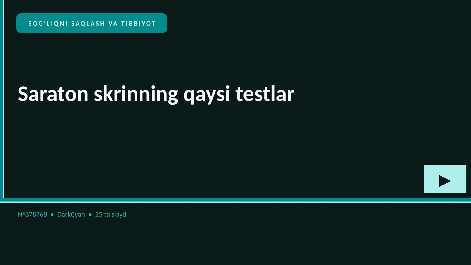 Saraton skrinning qaysi testlar