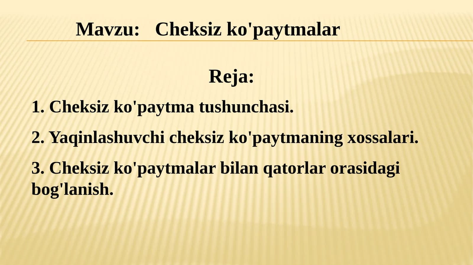 Cheksiz ko'paytmalar