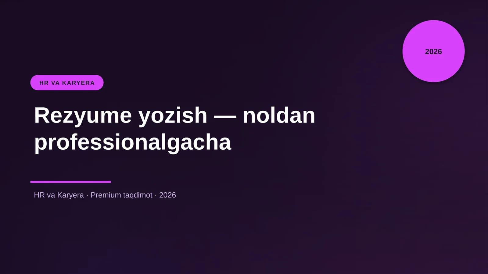 Rezyume yozish — noldan professionalgacha
