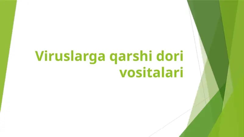 Viruslarga qarshi dori vositalari