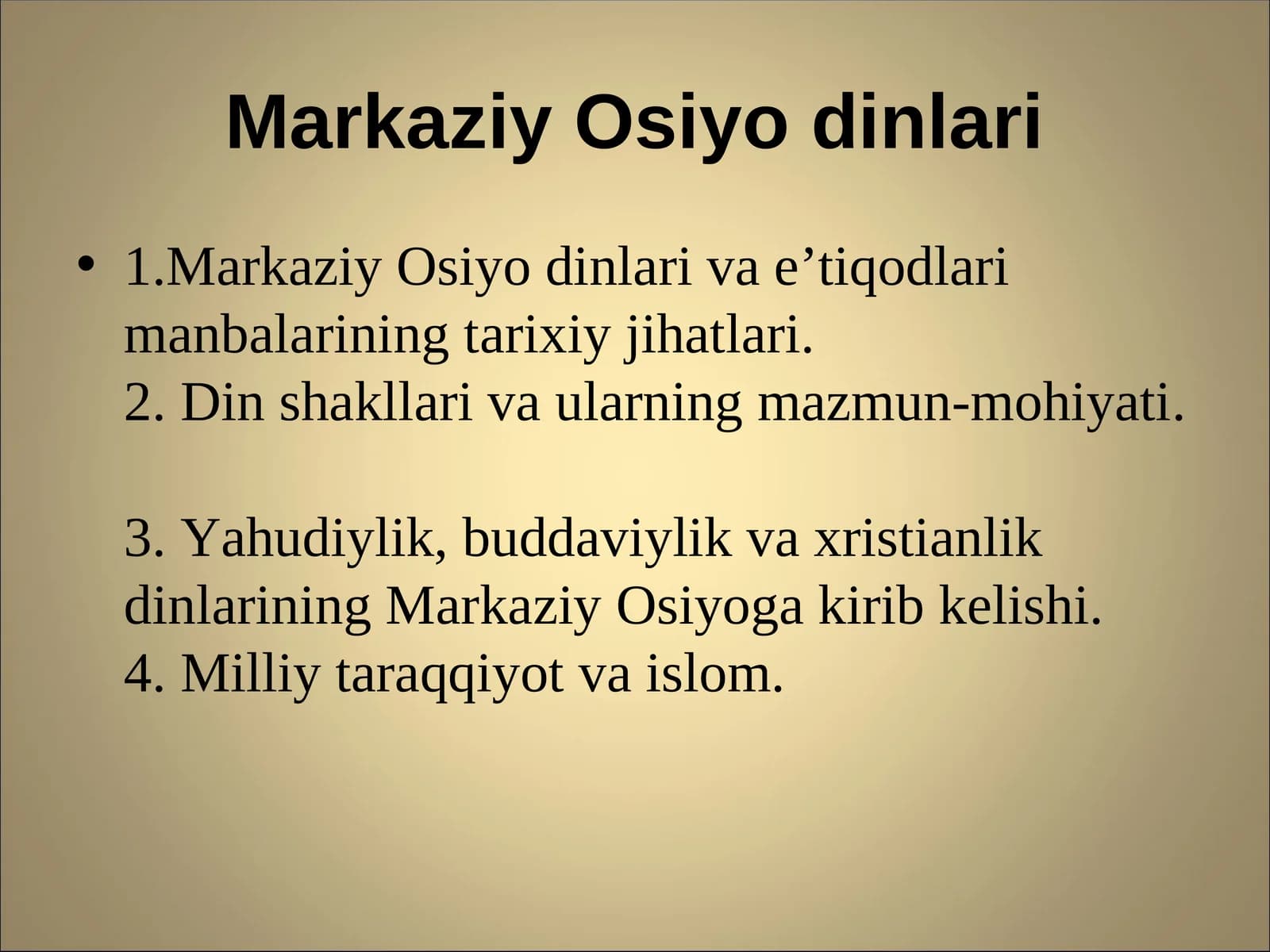 Markaziy Osiyo dinlari