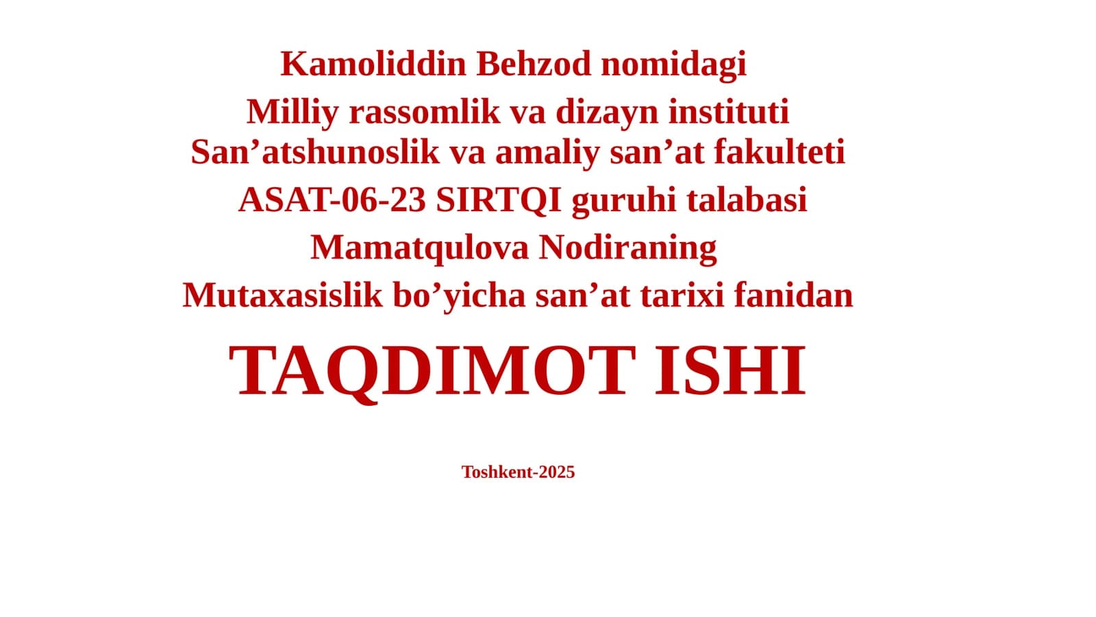 YOG'OCH O'YMAKORLIGI