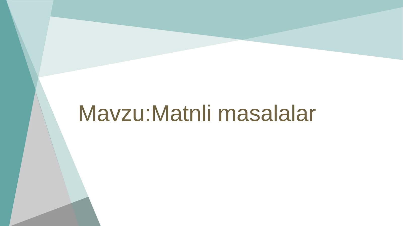 Matnli masalalar