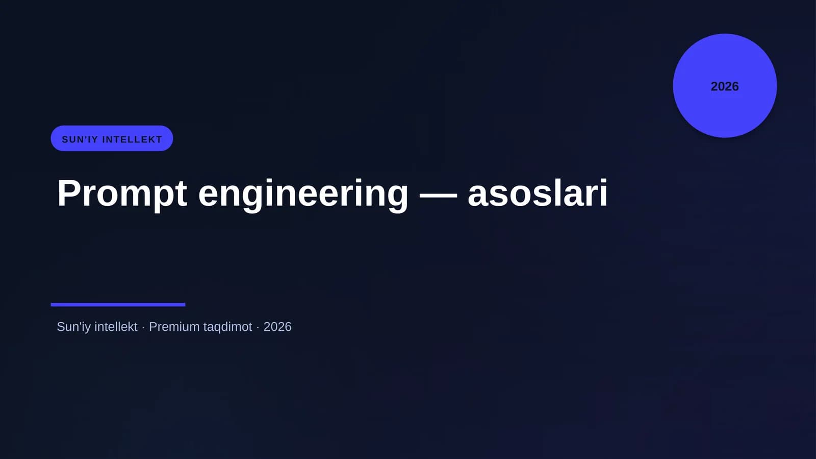Prompt engineering — asoslari