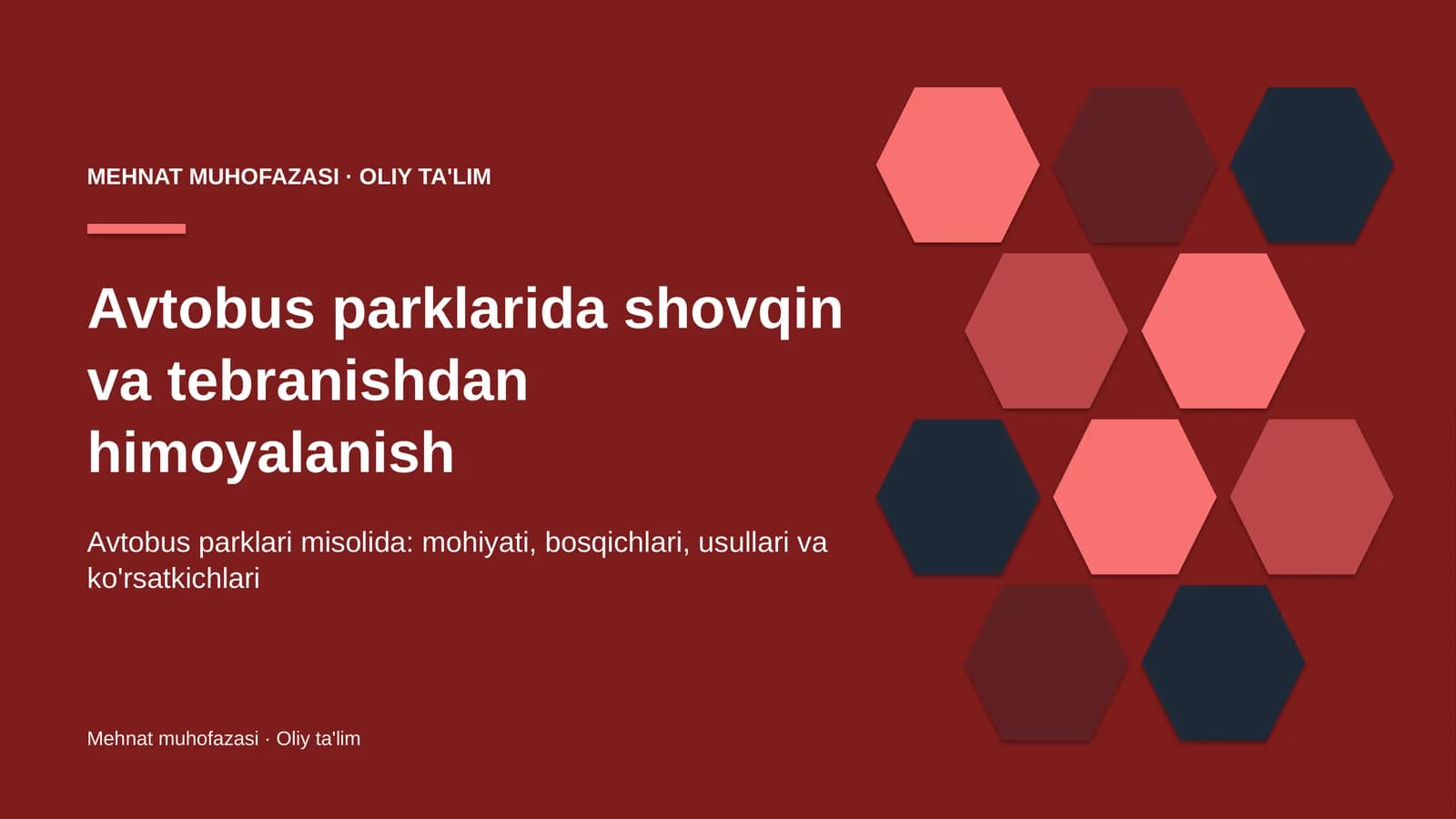 Avtobus parklarida shovqin va tebranishdan himoyalanish