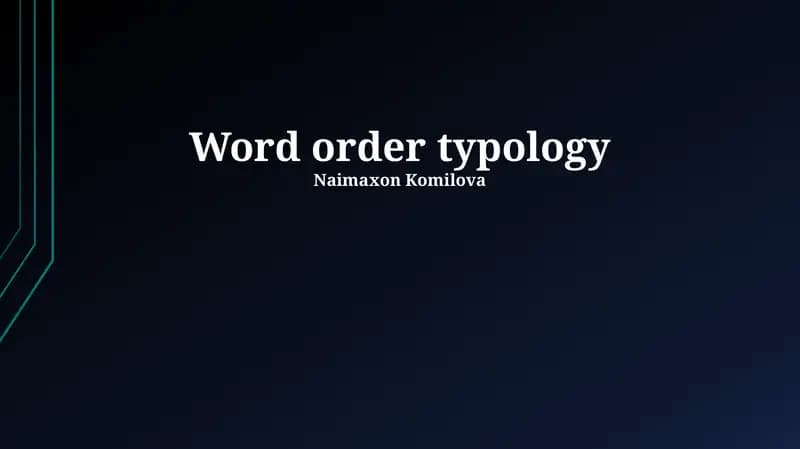Word order typology