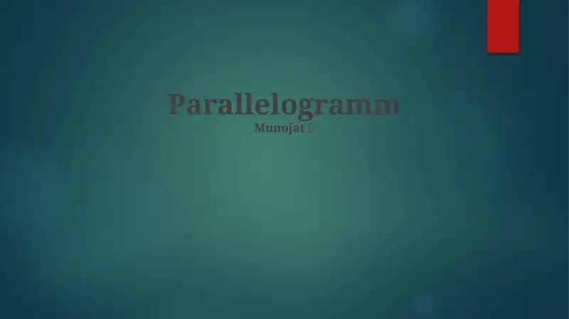 Parallelgram turlari