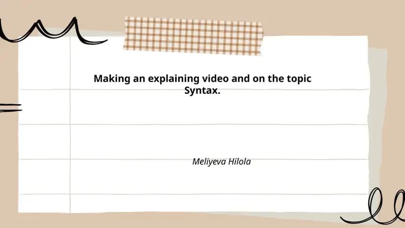 Syntax - Meliyeva Hilola